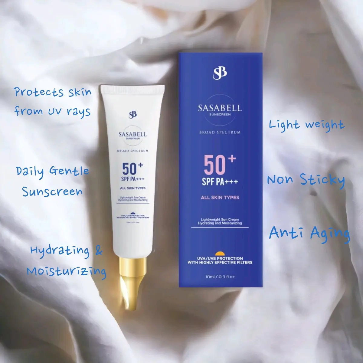 SasaBell Sunscreen SPF 50+ All Skin Types viral sun cream