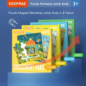KEEPRAE Magnet Puzzle  Leveled Magnetic 3 In 1 Bertahap Mainan Edukasi Anak  3+ Bertahap untuk Anak 2-8 Tahun Pemula Mahir