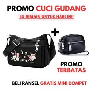 Tas Selempang Wanita Motif Bunga bahan premium - Promo Cuci Gudang