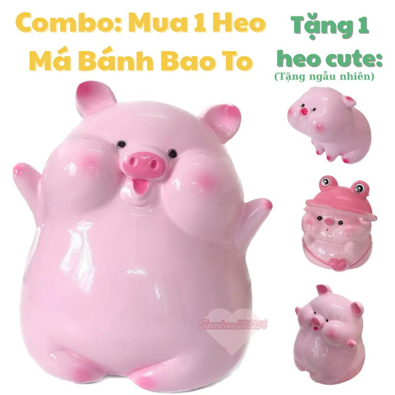   MU.A 1 TẶG 1  LỢN ĐẤT HEO ĐẤT HEO bánh bao hello size TO 26cmx24cmx21cm | quà tặng trang trí ống tiết kiệm Tiệm Heo Soda 