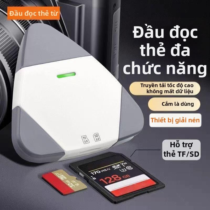 Đầu đọc thẻ nhớ đa năng cho điện thoại, máy tính xách tay và máy tính để bàn. Kết nối qua Type C, USB, Lightning, Micro USB. Bộ chuyển đổi cho thẻ nhớ, thiết bị đọc thẻ.