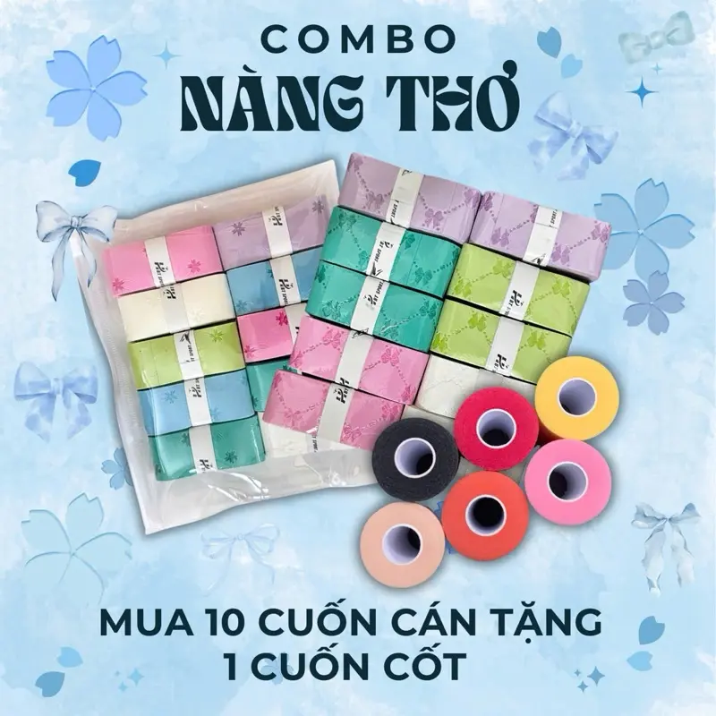 [ Deal Mở bán] Combo Nàng Thơ cuốn cán vợt cầu lông pickle ball hình nơ hoặc hoa ngoan xinh yêu sports