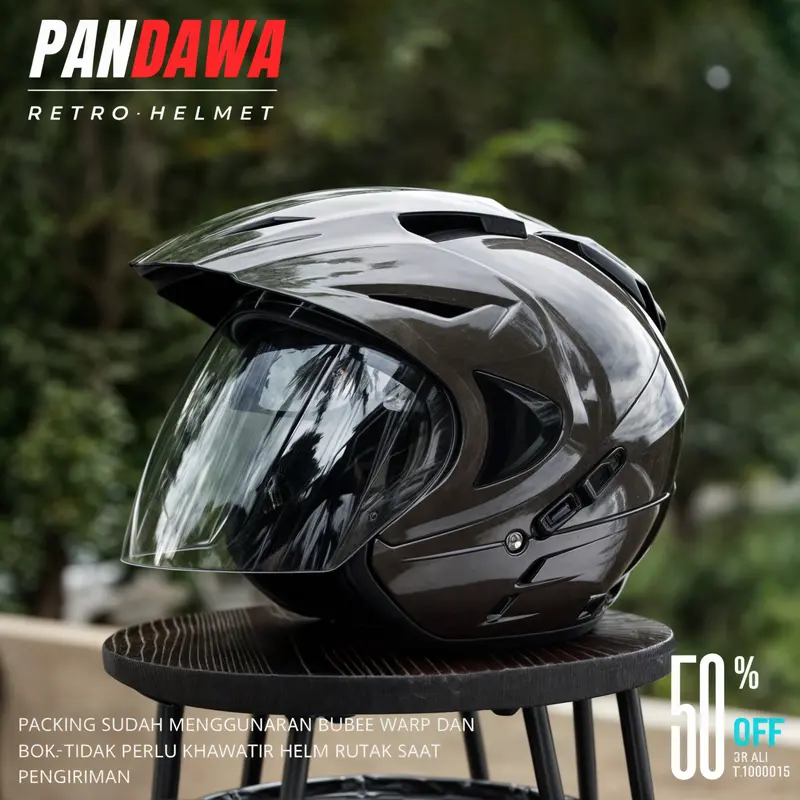 INK Helm Model JP8 Double Visor Half Face Helmet SNI Motorcycle Packing Box Free Stiker 3