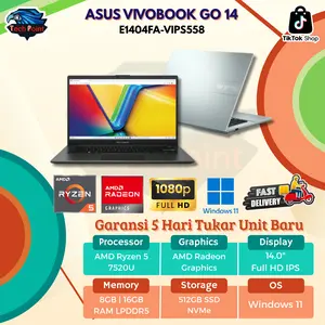 ASUS VIVOBOOK GO 14 E1404FA RYZEN 5 7520 8GB 512GB W11+OHS 14.0FHD