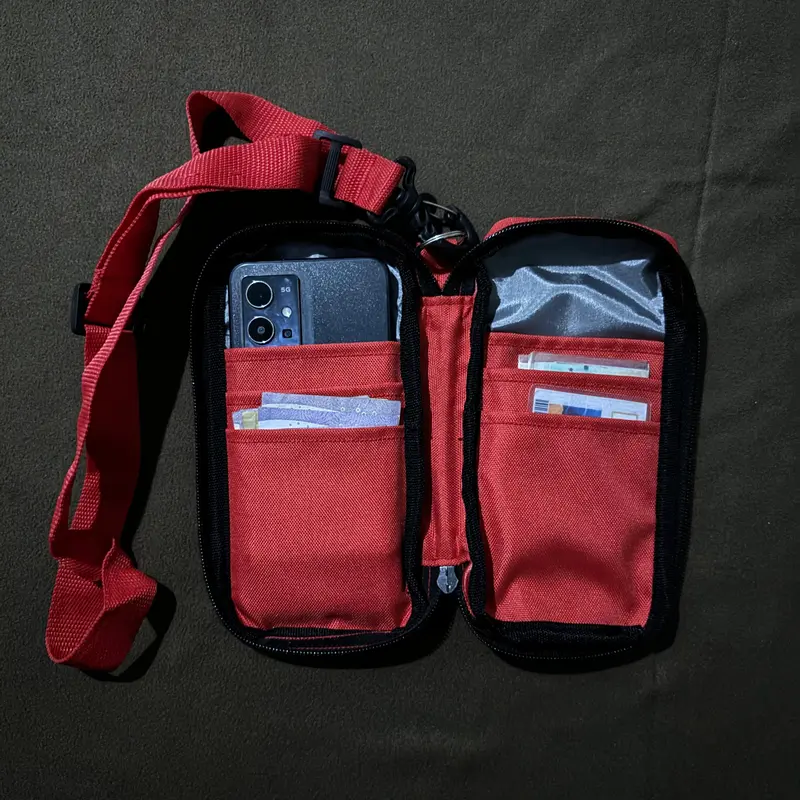Tas Slempang Cordura Poot It Polos Terbaru - Nylon Cordura & Japan Satin - Hitam, Selempang 4
