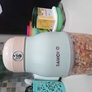 (ISCHAINDYOFC) SAMONO Mini Food Chopper 300ml – Penggiling Daging & MPASI Bayi, 6 Mata Pisau Stainless 【SW-C190】