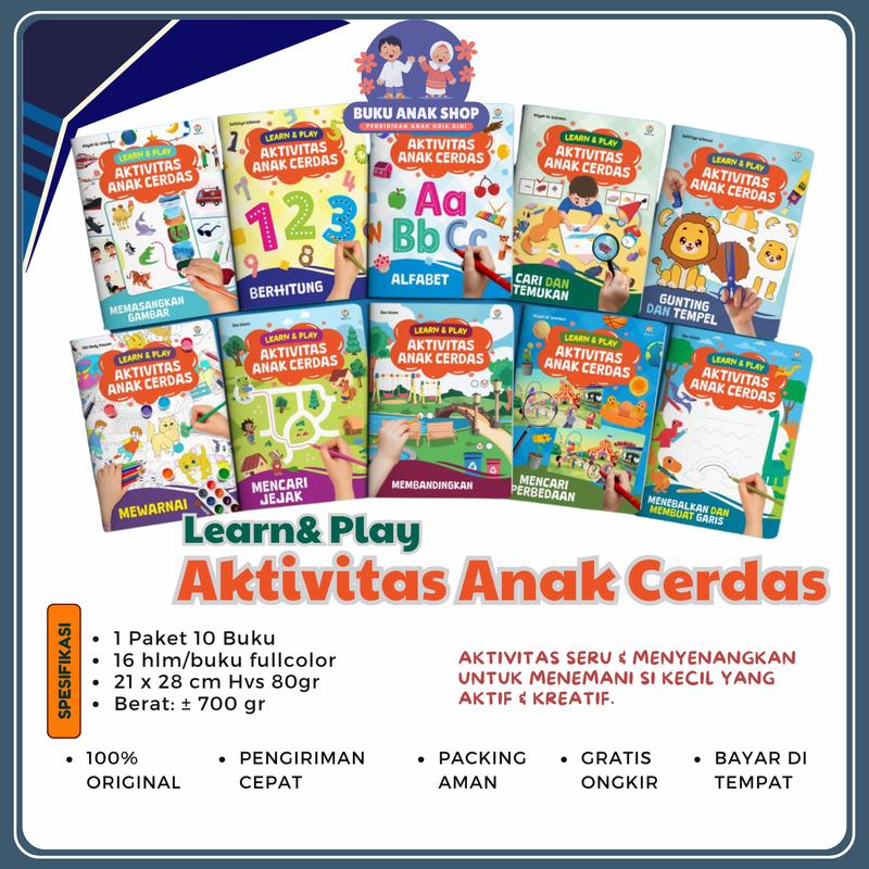 Buku Learn Dan Play Aktivitas Anak Cerdas Superlengkap tk paud 2 3 4 ...