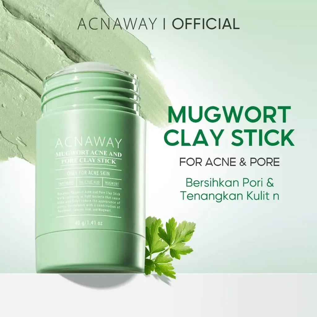 ACNAWAY MUGWORT CLAY STICK FOR ACNE & PORE 40 GR | Kulit berjerawat | masker wajah