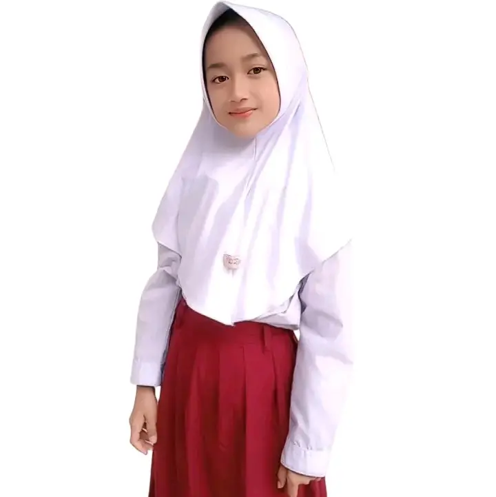 Hijab Bergo SD Anak sekolah kerudung hamidah Instan pinguin Geblus polos 5