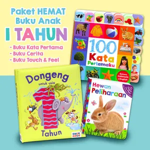 Paket Buku Edukasi Anak 1 Tahun ke atas (isi 3 buku: Buku Kata Pertama, Buku Cerita / Dongeng, Buku Touch and Feel / Sensory)