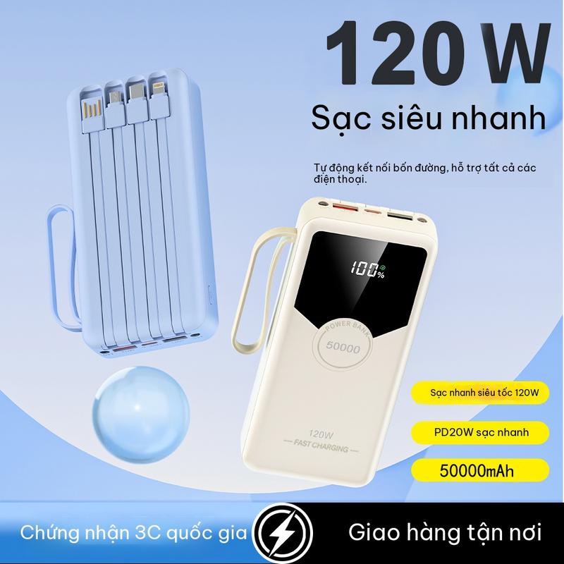 Sạc Dự Phòng 120W80000mAh PD20W Tích Hợp Cổng Sạc Tiện Lợi Cho Điện Thoại Và Máy Tính50000mAh