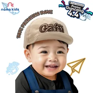 Nama Kids Topi Bayi Premium Bordir Nama Gaffi Bahan Rafel Desain Ergonomis & Nyaman untuk Usia 0-3 Tahun Topi Bayi Lucu Keren dengan Velcro & Lubang Angin