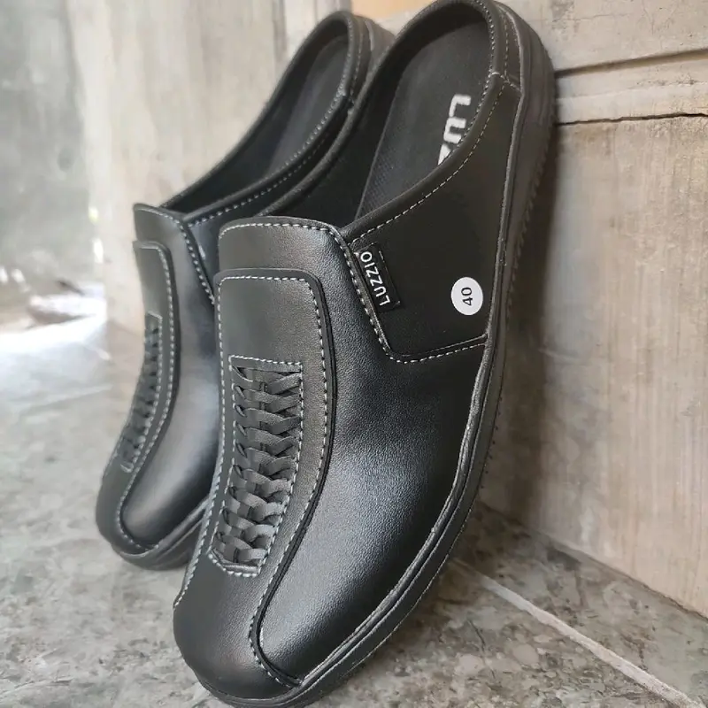 Sendal selop Bustong  Pria Slip On Kasual Sintetis Premium 1