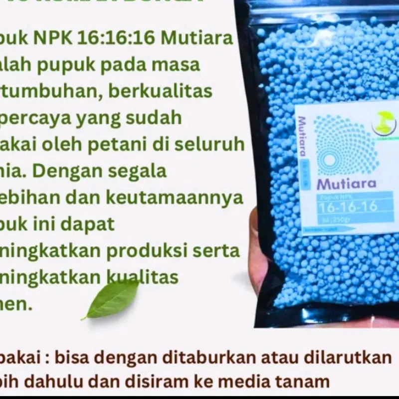 Pupuk dasar NPK mutiara 16-16-16 refack 500 gram - pupuk Tanaman 2