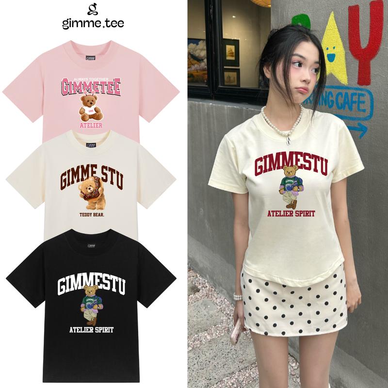   Hàng Mới  Áo BabyTee Gimme - BST GẤU  - Premium Cotton 250gsm Cotton 2 Chiều 
