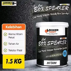 Cat Box Speaker BOXER PAINT Cat Tekstur Sound Audio Hitam Jet Black 1,5Kg