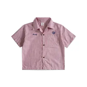 Kikoleya Serenity shirt in stripe red Kemeja Anak