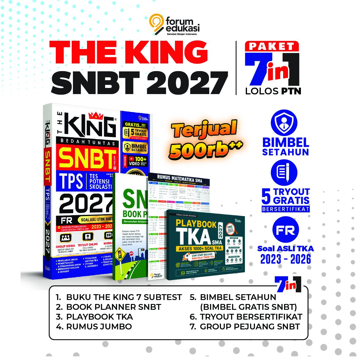 BUKU THE KING SNBT TPS 7 SUBTES 2027 (BONUS TRYOUT + BIMBEL SNBT)