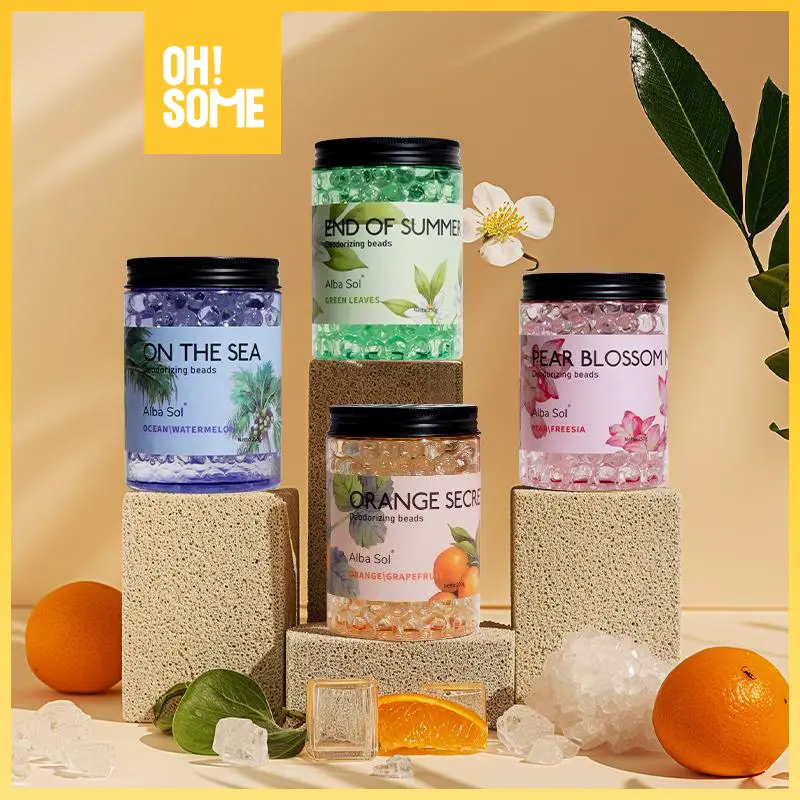 OHSOME Alba Sol Butiran Pengharum Akhir Musim Panas Jatuh Orange Rahasia Di Laut/ Bunga Pir Bulan/Alba Sol Scented Beads/Membersihkan udara, menghilangkan bau.
