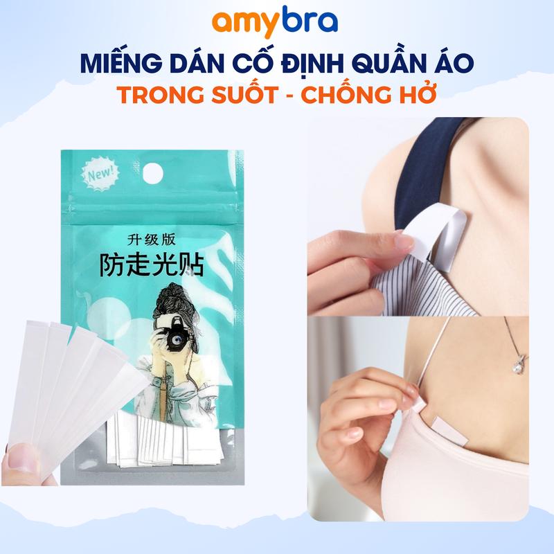 BẢN NÂNG CẤP Miếng Dán Cố Định Quần Áo - Băng Dính Thời Trang 2 Mặt AMYBRA D3001 Tua Rua