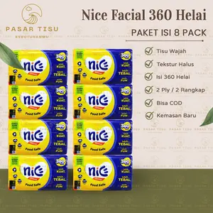[ 8 Pack ] Tisu Nice Facial 360 Helai / 2 Ply / 2 Rangkap Tissue Per Lembar