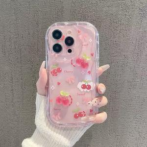 Cereza Conejo Cadena Caso para OPPO A6 A5 A3 Pro A40 A38 A18 A80 A60 A78 A58 A57 A77 A79 A17 A17K Cubierta del Teléfono Casos