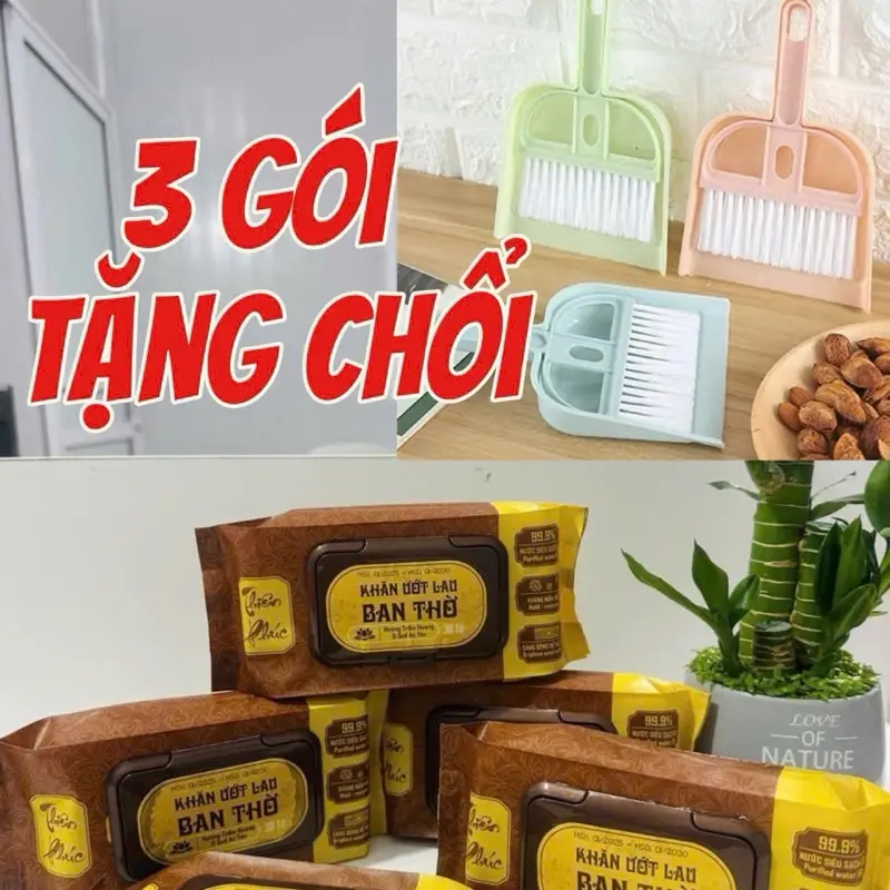 [Tặng Chổi] 10-5 hoặc 3 Gói Khăn Lau Bàn Thờ THIÊN PHUC Mùi Trầm Hương & Quế Làm Sạch Hiệu Quả 30 Tờ Tiết Kiệm Chi Phi