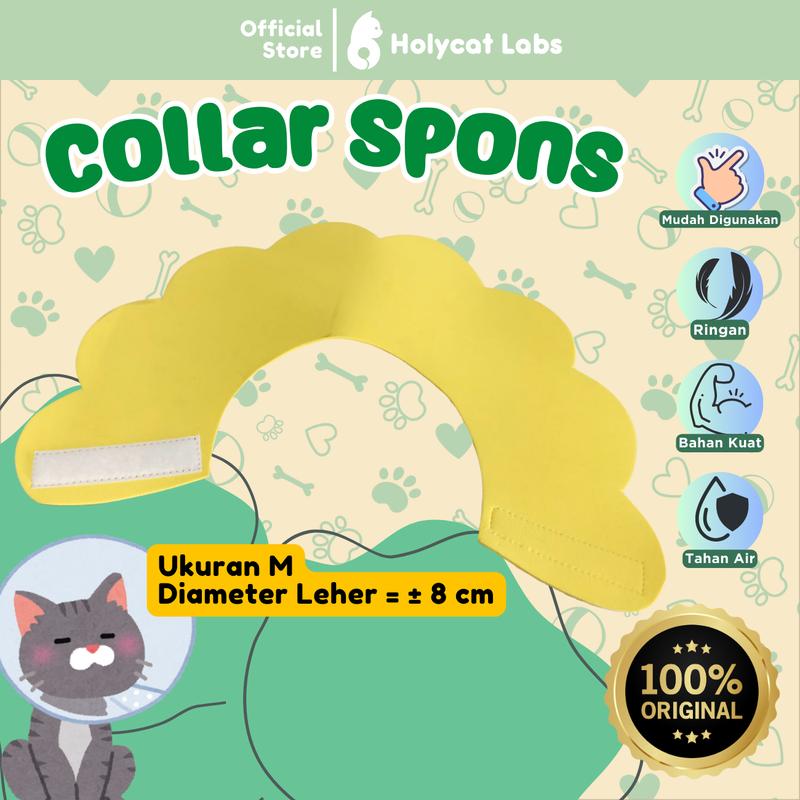Holycatlabs Collar Spons Grooming Penutup Leher Kucing Anjing 2