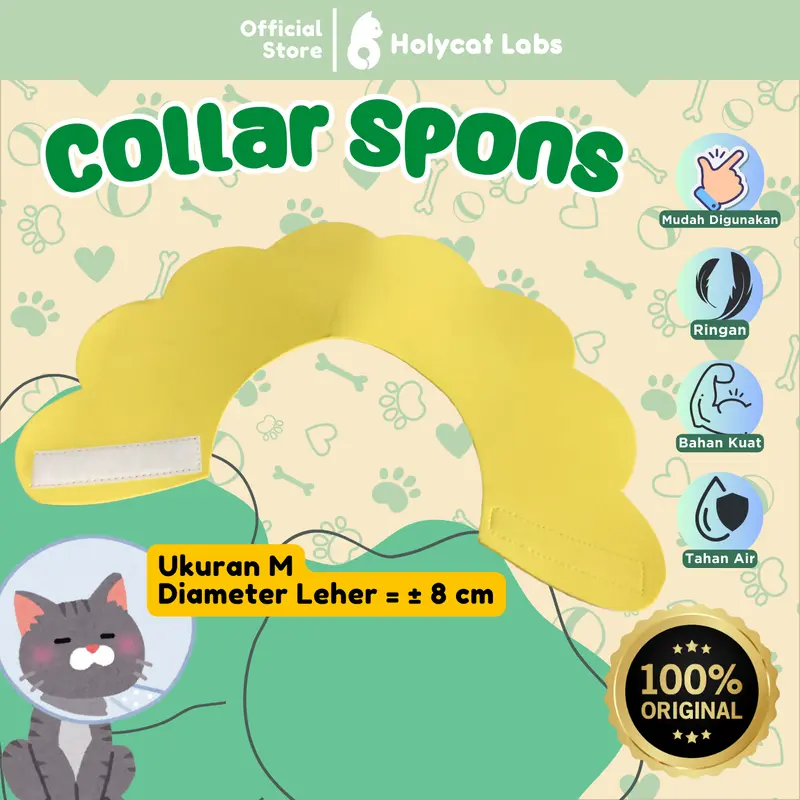 Holycatlabs Collar Spons Grooming Penutup Leher Kucing Anjing 2
