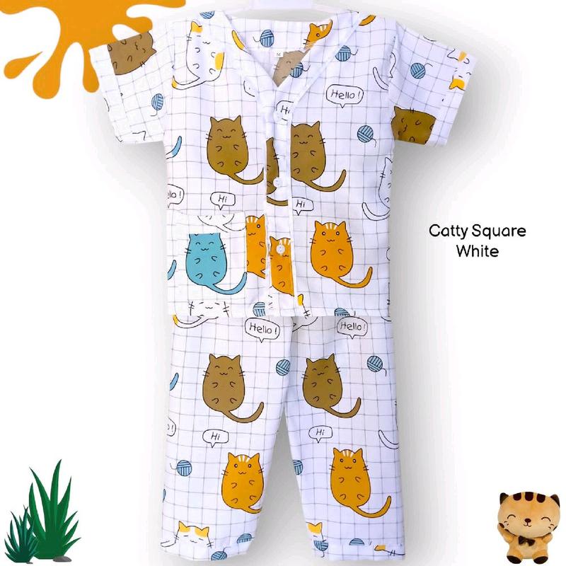 setelan baju piyama anak laki-laki motif dino motif trendy untuk umur 1-12 thun  Celana panjang model tanpa kerah piyama labu labu anak laki-laki 3