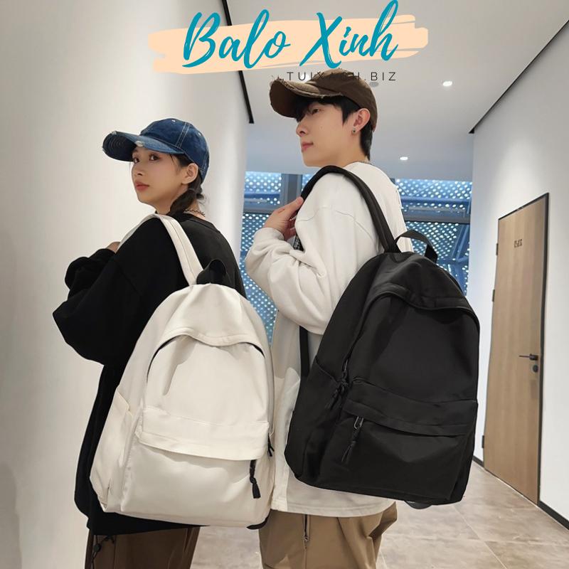 [Đặt ngay trước khi hết] Balo đi học nam nữ basic kiểu dáng đơn giản thời trang hàn quốc màu trắng đen nhiều ngăn chống thấm nước BLX29C
