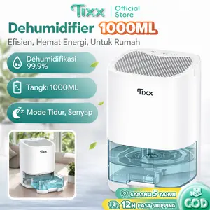 TIXX Mini Dehumidifier 1L Kapasitas Besar Menjangkau 5-36m² Anti Bising Mode Tidur Lampu LED 7 Warna Hemat Energi Pengering Pakaian Cocok Untuk Rumah Kamar Tidur Kamar Mandi Dapur Ruang Ganti Aman Untuk Keluarga