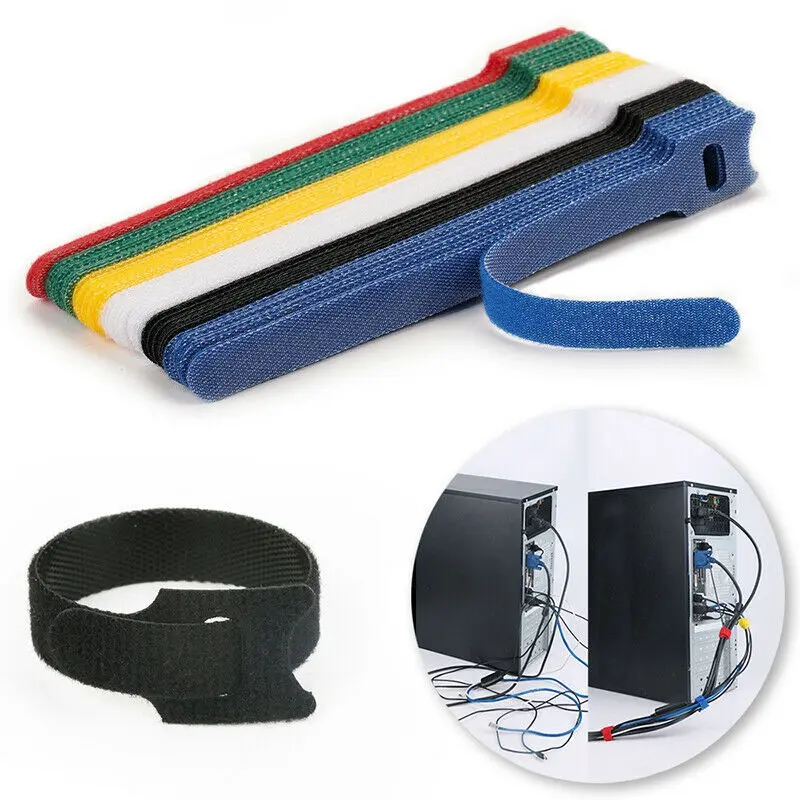 Reusable Fastening Cable Adjustable Cord Ties Microfiber Hook Loop Cords Management Wire Organizer Wraps Pengancing