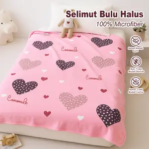 Selimut Tidur Bulu Lembut Hangat untuk Anak & Dewasa Microfiber Kualitas Tinggi Desain Menarik