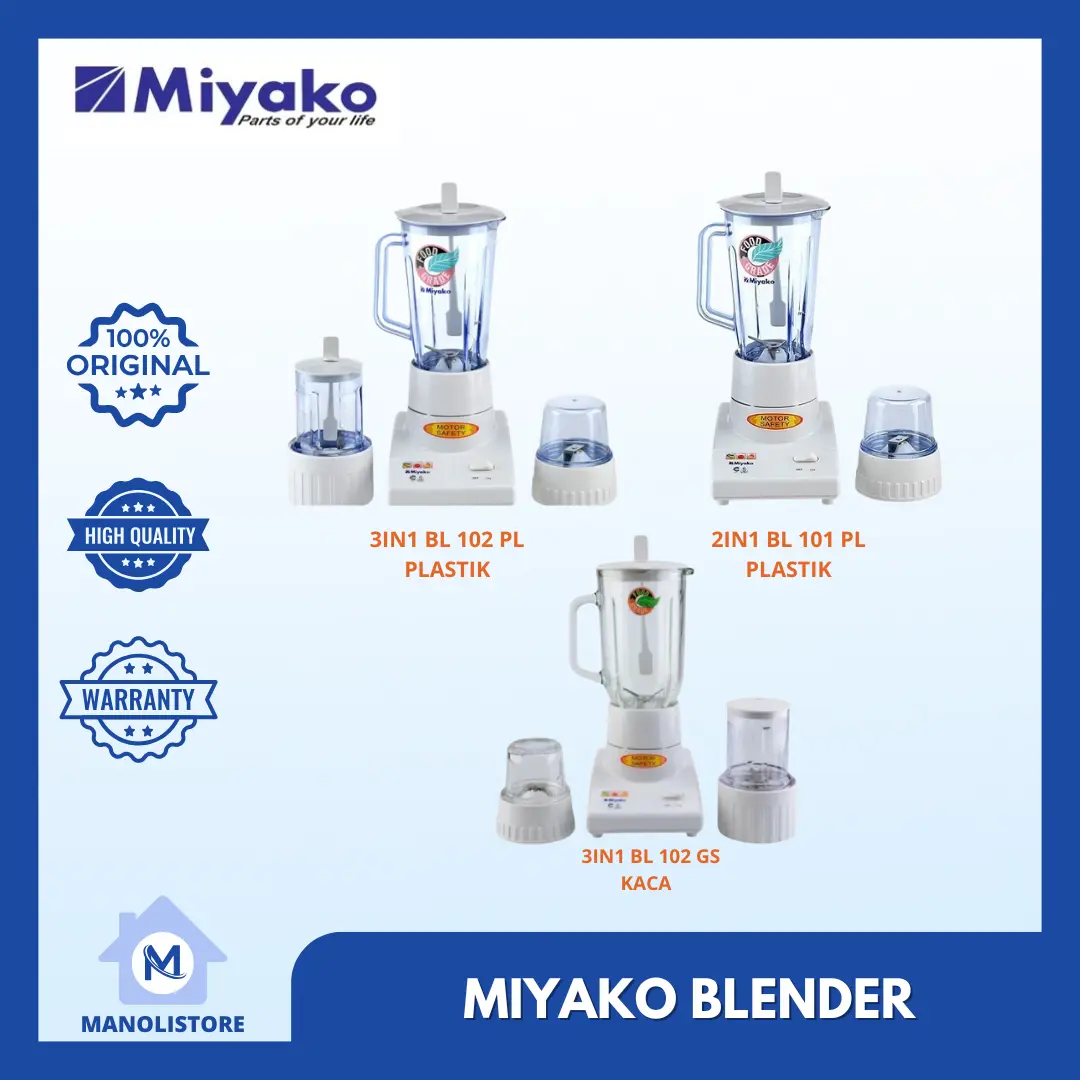Miyako Blender Juicer Pelumat Listrik 1L BL 101 102 PL PLASTIK / BL 102 GS KACA - MN