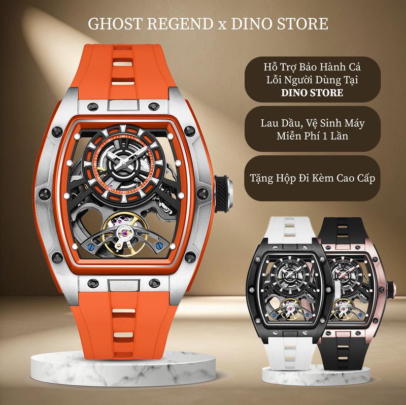  Đồng Hồ Cơ Nam Ghost Regend R2506 Phiên Bản Tia Mặt Trời Lộ Cơ Skeleton   Bảo hành chính hãng 5 năm- chống nước chuẩn 5 ATM   