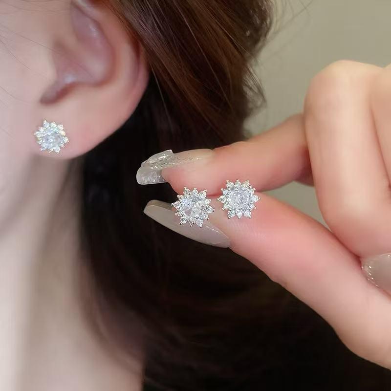  Bông tai HOA TUYẾT thiết kế đính đá lấp lánh tinh xảo thời trang cho nữ 