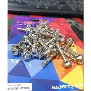 Probolt Baut Filter Chrome 2Kunci Universal untuk Beat Vario Scoopy Mio Fino Xeon Nmax PCX DLL K8