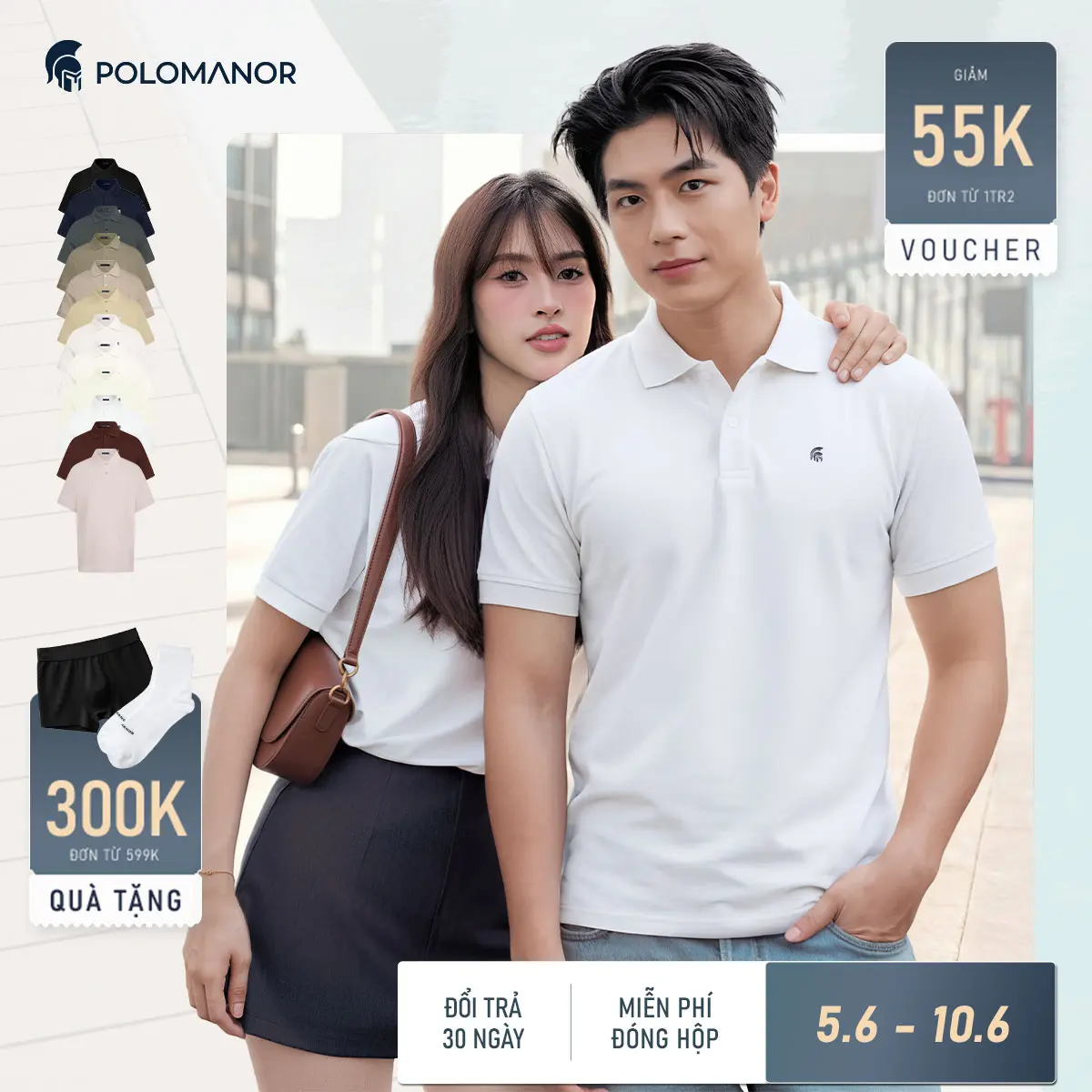 [BEST SELLER] Áo polo nam Có Cổ BASIC SYMBOL ngắn tay vải cá sấu cotton Pique interlock cổ điển, sang trọng, Menswear - POLOMANOR thanh lịch