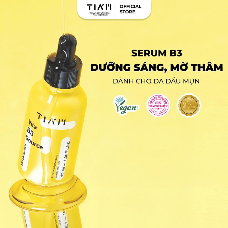   KOL  Serum Niacinamide 10% + Arbutin 2% Dưỡng Trắng Phục Hồi Da Tia'm Vita B3 Source 40ml 