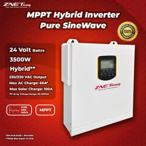 Inverter Hybrid Pure Sine Wave MPPT 100A 24V 3500W 3.5KW 220V Output Solar Charger