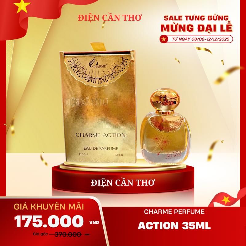 [TẶNG 1 MASK] Nước hoa nữ Charme Action 35ml - Hương thơm Quả Mâm Xôi và Quả Vải, Hoa  Đan Mạch và gỗ Akigala và Benzoin nước hoa charme perfume chính hãng