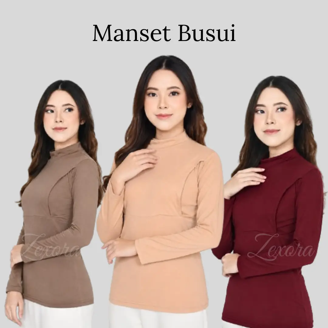 Zexora~Manset Baju Ibu Menyusui Atau Bunsui Tangan Panjang Busui bahan Spandek Premium All Size L hitam pakaian nursing