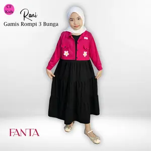 CF Kids Gamis Anak Perempuan Rompi 3 Bunga Rani