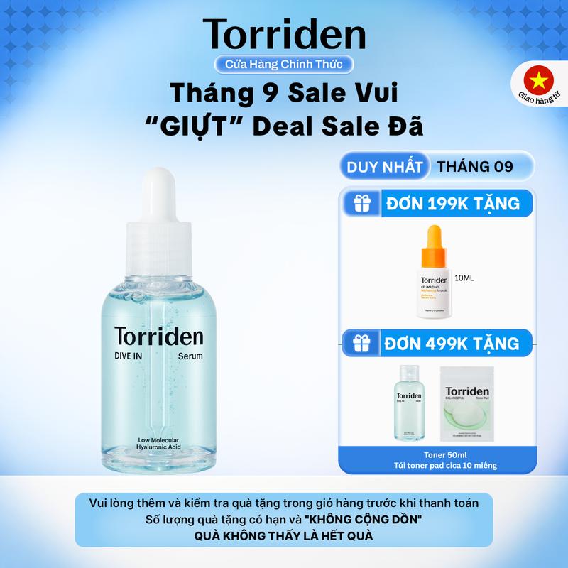 Serum HA Torriden 5D Hyaluronic Acid phân tử nhỏ thấm sâu cấp ẩm làm dịu da DI