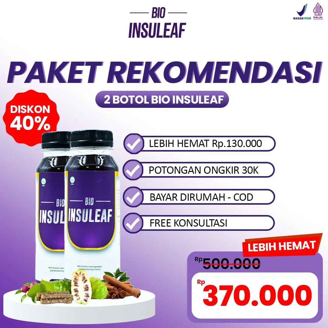 Bio Insuleaf Original 2 Botol Halal dan BPOM