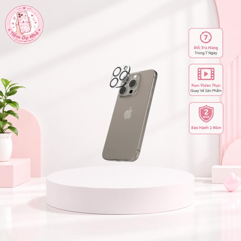 Kính cường lực bảo vệ cụm camera khung viền kim loại chống xước