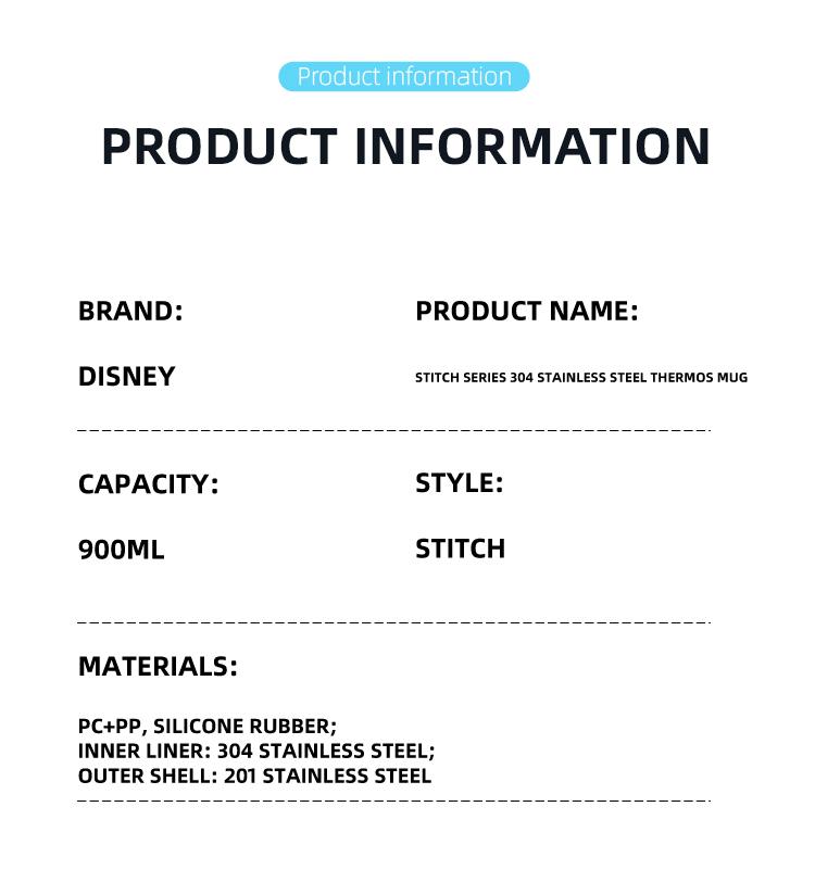 【SPECIAL EDITION】 DISNEY Tumbler STITCH 900ml Stainless Steel 304 - 3in1 Phone Stand Handle Sedotan Botol Minum Karakter Termos Portable BKL50802