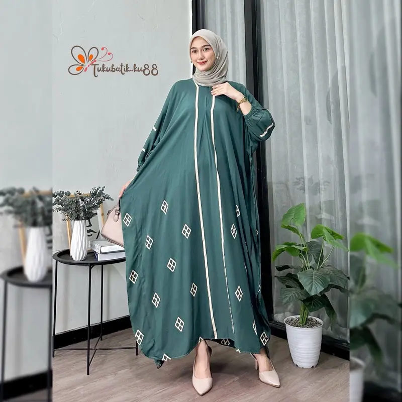 KAFTAN ZAHRA RAYON TEBAL JUMBO LD 180 BUSUI KEKINIAN 1