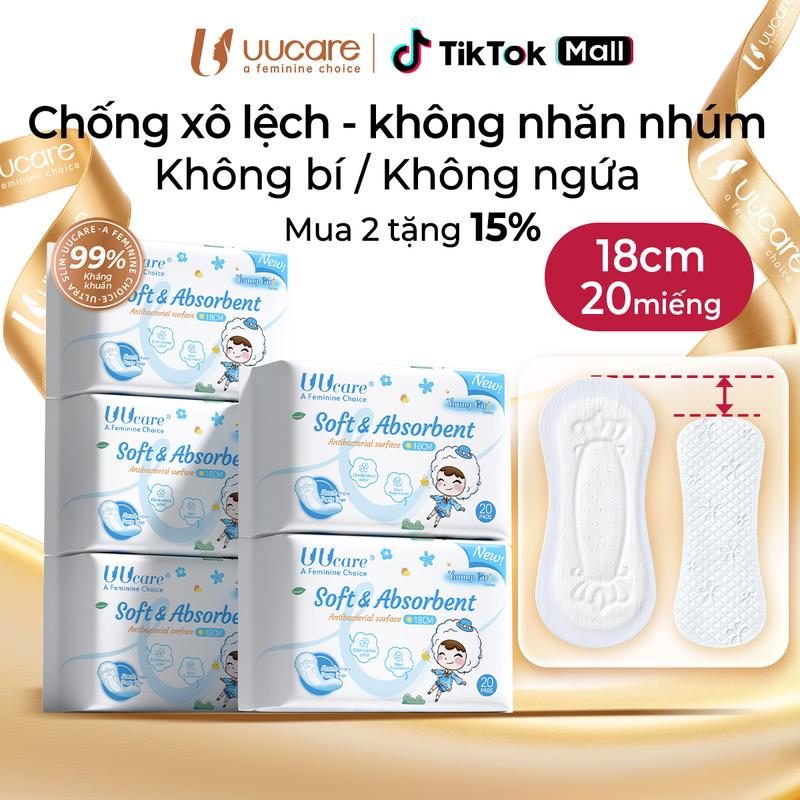 Combo 5 gói Băng Vệ Sinh UUcare Singapore Young Girl Hàng Ngày 18cm 20 Miếng Gói. mềm mại thấm hút chống tràn mang lại cảm giác dễ chịu. bvs không mùi Che tên sản phẩm khi giao Women